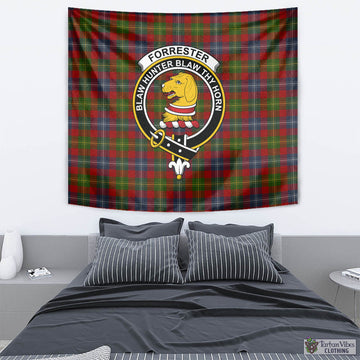 Forrester (Foster) Tartan Tapestry Wall Hanging and Home Decor for Room with Family Crest