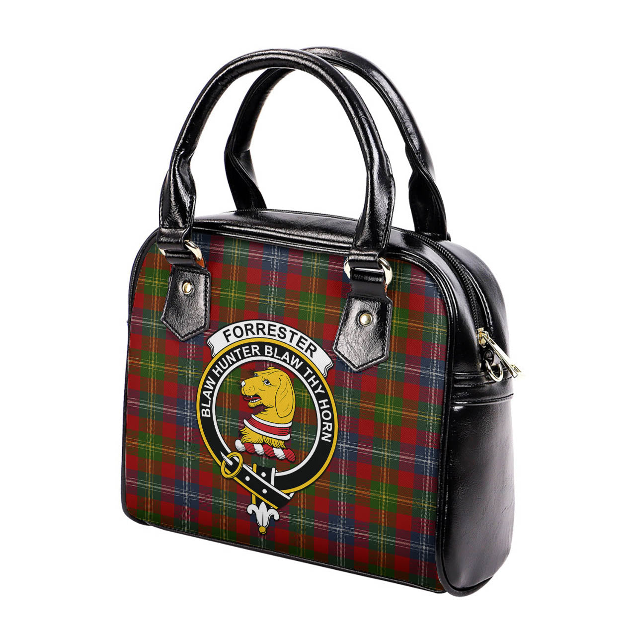 Forrester or Foster Tartan Shoulder Handbags with Family Crest - Tartanvibesclothing