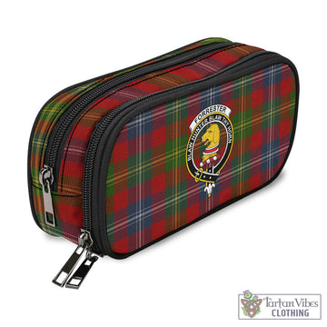 Forrester (Foster) Tartan Pen and Pencil Case with Family Crest