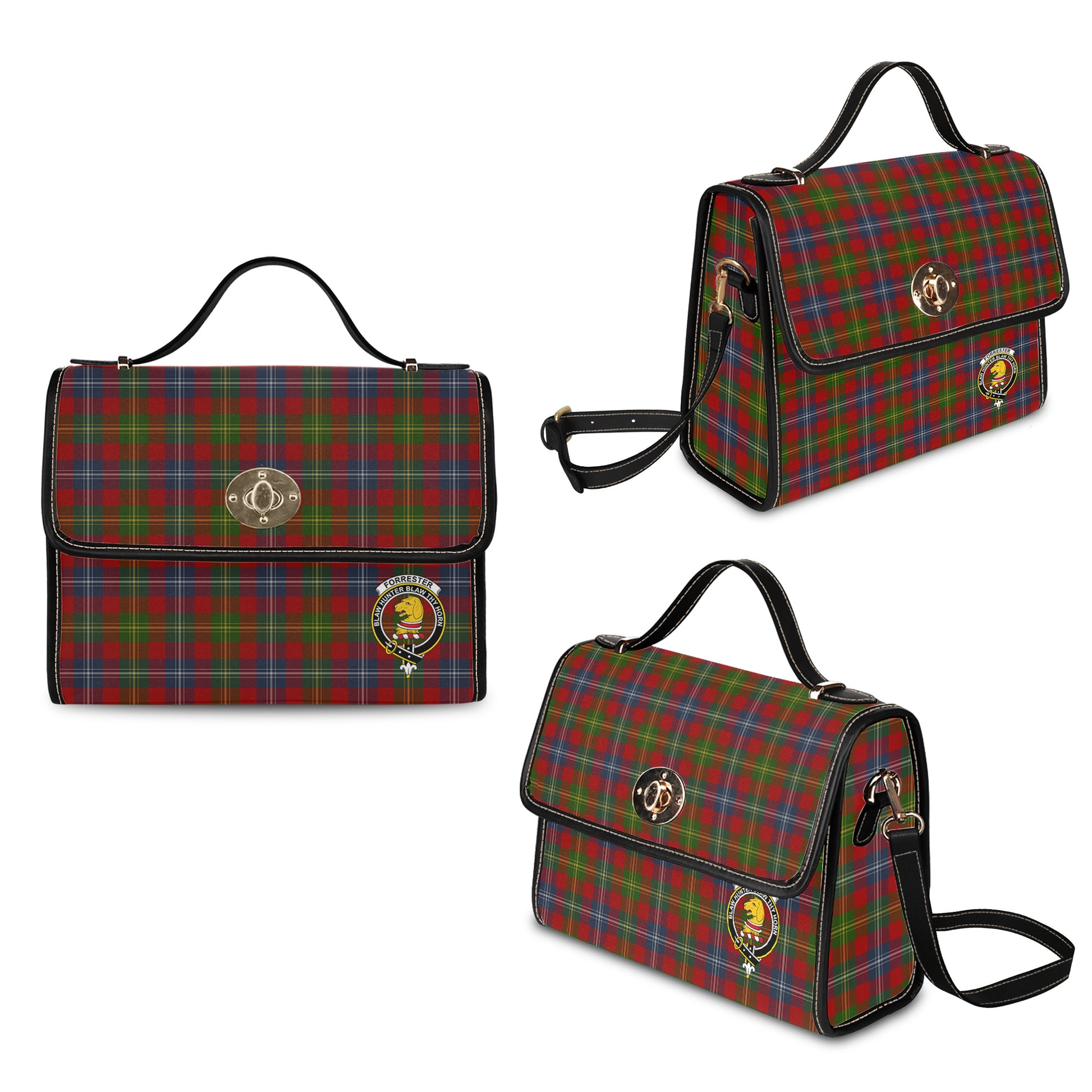 forrester-or-foster-tartan-leather-strap-waterproof-canvas-bag-with-family-crest