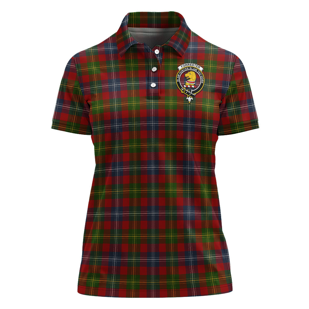 Forrester (Foster) Tartan Polo Shirt with Family Crest For Women - Tartan Vibes Clothing