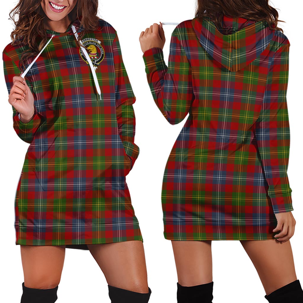 Forrester (Foster) Tartan Hoodie Dress with Family Crest - Tartan Vibes Clothing