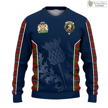 Forrester (Foster) Tartan Knitted Sweatshirt with Family Crest and Scottish Thistle Vibes Sport Style