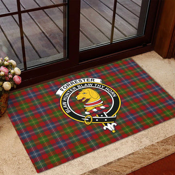 Forrester (Foster) Tartan Door Mat with Family Crest