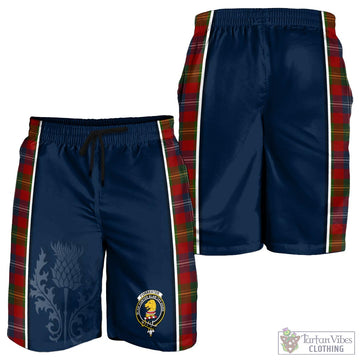 Forrester (Foster) Tartan Men's Shorts with Family Crest and Scottish Thistle Vibes Sport Style