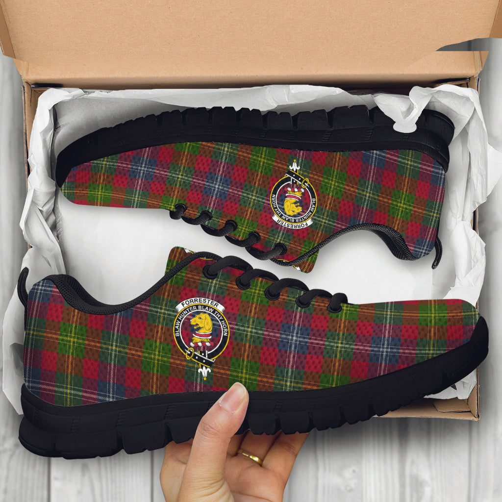 Forrester (Foster) Tartan Sneakers with Family Crest - Tartan Vibes Clothing