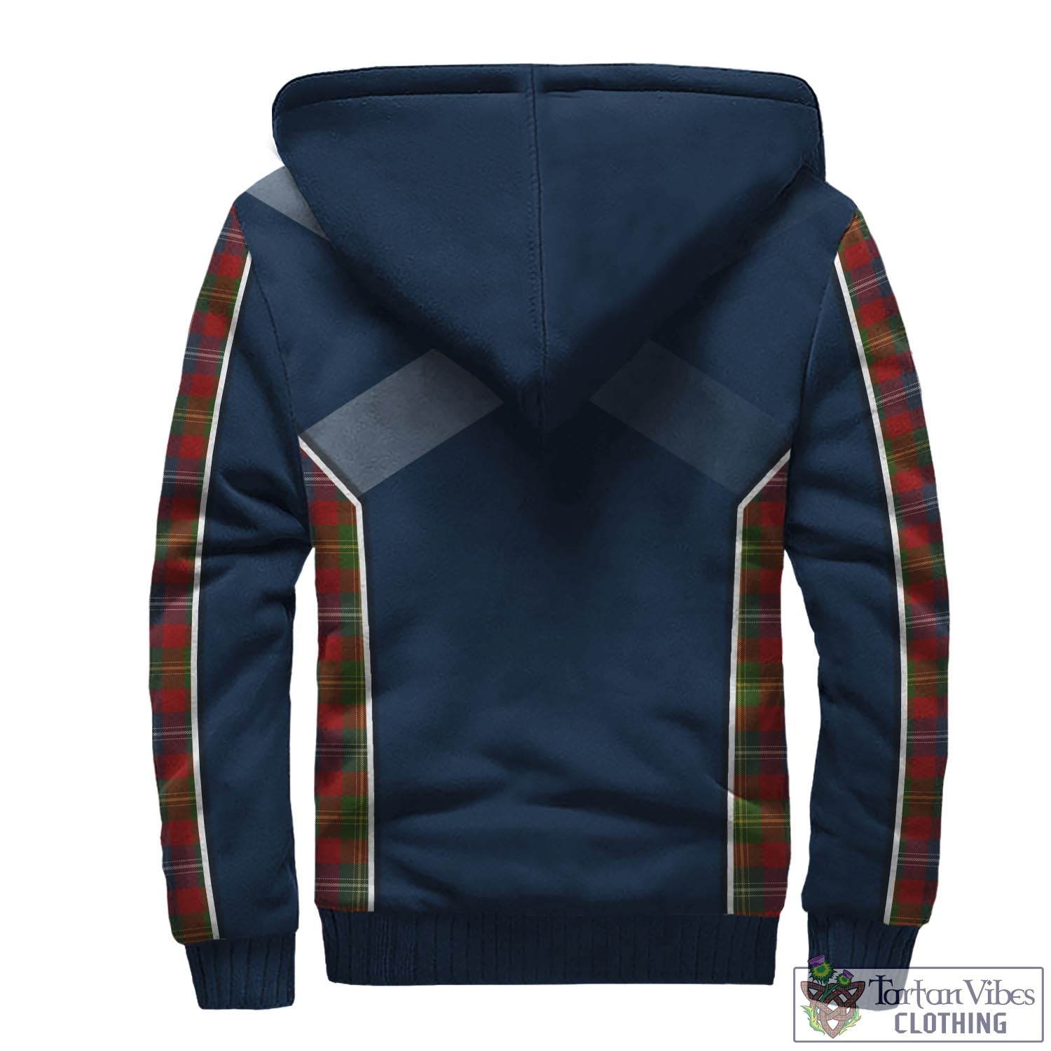 Tartan Vibes Clothing Forrester or Foster Tartan Sherpa Hoodie with Family Crest and Lion Rampant Vibes Sport Style