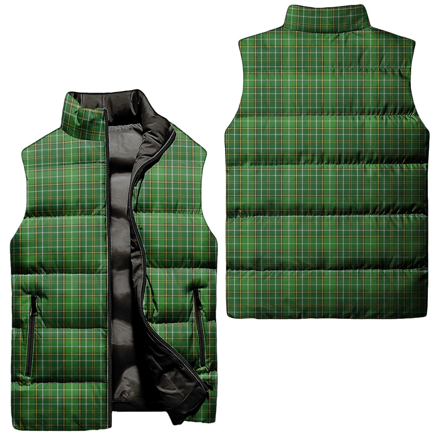 Forrester or Foster Hunting Tartan Sleeveless Puffer Jacket Unisex - Tartanvibesclothing