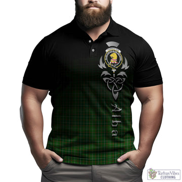 Forrester Hunting Tartan Polo Shirt Featuring Alba Gu Brath Family Crest Celtic Inspired