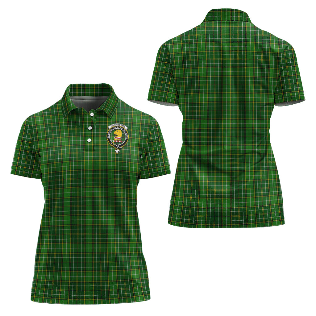 Forrester Hunting Tartan Polo Shirt with Family Crest For Women Women - Tartan Vibes Clothing