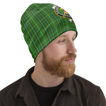 Forrester Hunting Tartan Beanies Hat with Family Crest