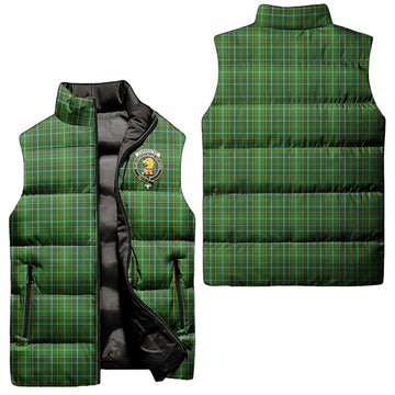 Forrester Hunting Tartan Sleeveless Puffer Jacket with Family Crest