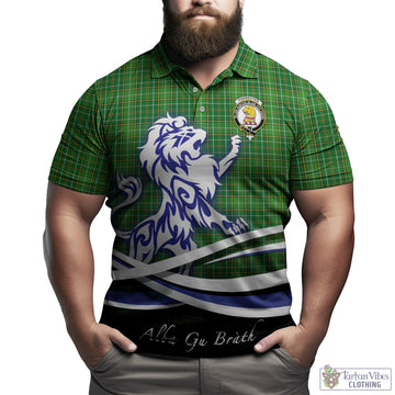 Forrester Hunting Tartan Polo Shirt with Alba Gu Brath Regal Lion Emblem