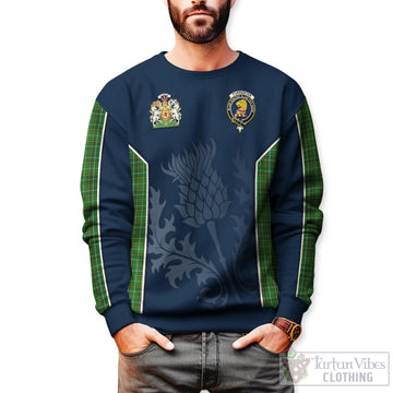 Forrester Hunting Tartan Sweatshirt with Family Crest and Scottish Thistle Vibes Sport Style