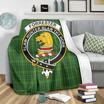 Forrester Hunting Tartan Blanket with Family Crest