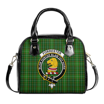 Forrester Hunting Tartan Shoulder Handbags with Family Crest