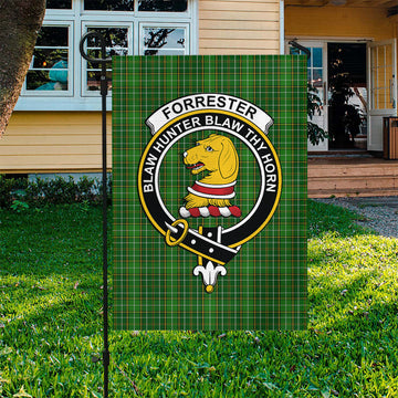 Forrester Hunting Tartan Flag with Family Crest