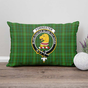 Forrester Hunting Tartan Pillow Cover with Family Crest