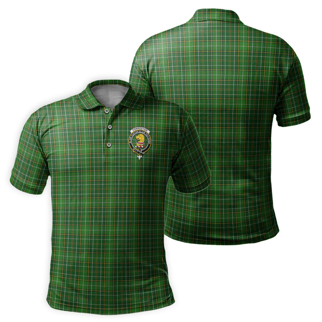 Forrester Hunting Tartan Men's Polo Shirt with Family Crest - Tartan Vibes Clothing