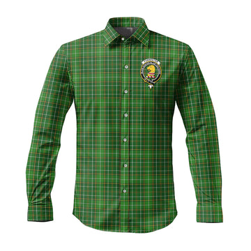 Forrester Hunting Tartan Long Sleeve Button Up Shirt with Family Crest