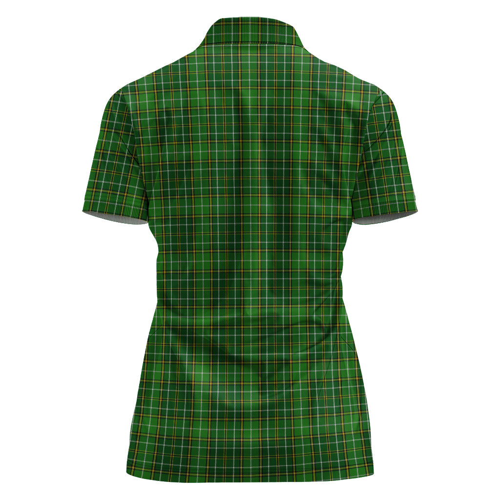 Forrester Hunting Tartan Polo Shirt with Family Crest For Women - Tartan Vibes Clothing