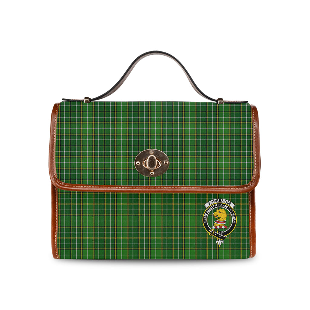 forrester-or-foster-hunting-tartan-leather-strap-waterproof-canvas-bag-with-family-crest