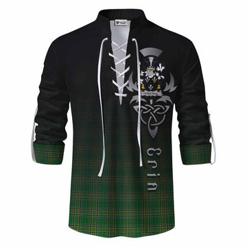 Forstall Irish Clan Ghillie Kilt Shirt with Coat of Arms Erin Go Bragh Celtic Inspired Men - Tartan Vibes Clothing
