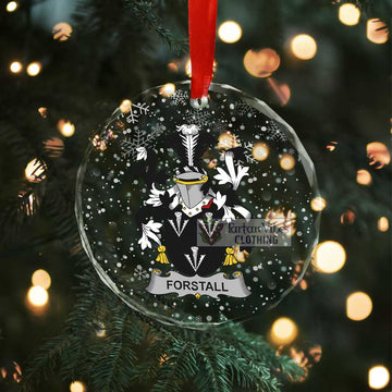 Forstall Irish Clan Christmas Glass Ornament with Coat of Arms