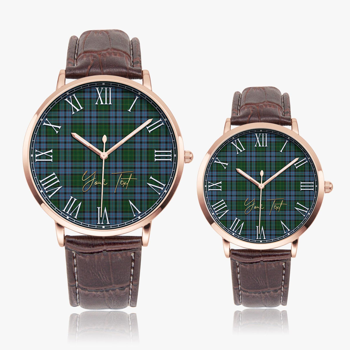 Forsyth Tartan Personalized Your Text Leather Trap Quartz Watch - Tartan Vibes Clothing