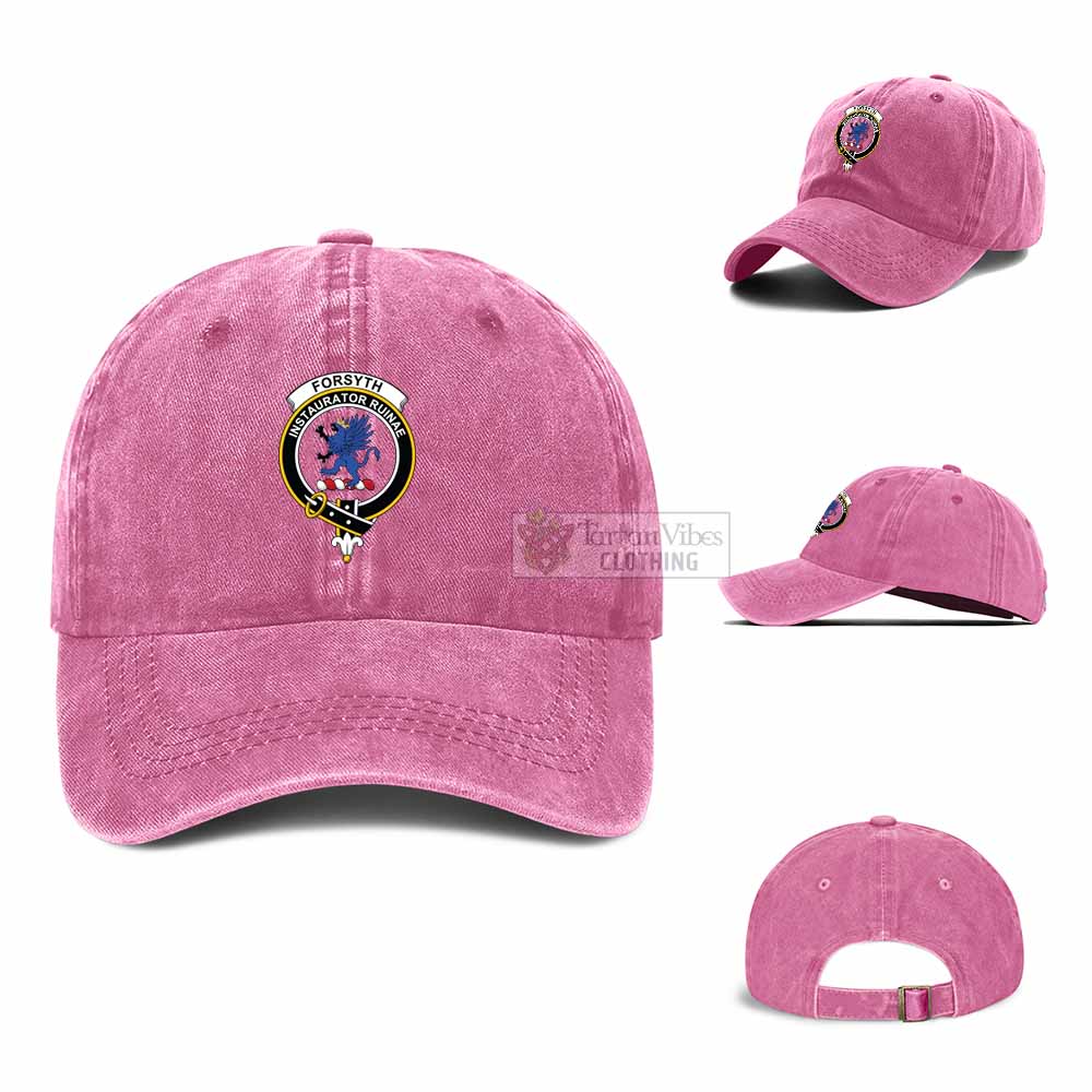 Forsyth Family Crest Denim Baseball Cap - 2D-tartanvibesclothing