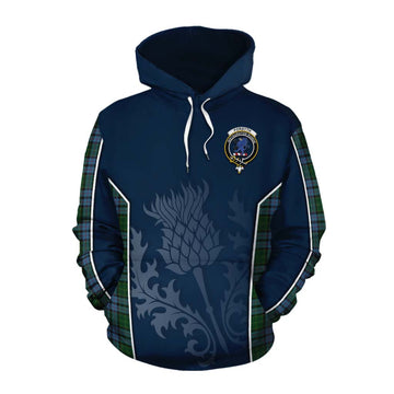 Forsyth Tartan Cotton Hoodie with Family Crest and Scottish Thistle Vibes Sport Style Pullover Hoodie XS - Tartan Vibes Clothing