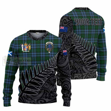 Forsyth Crest Tartan Knitted Sweater with New Zealand Silver Fern Half Style Unisex - Tartan Vibes Clothing