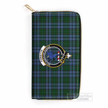 Forsyth Tartan Women's Leather Wallet with Family Crest One Size 19.7*10.5*3.5 cm - Tartan Vibes Clothing