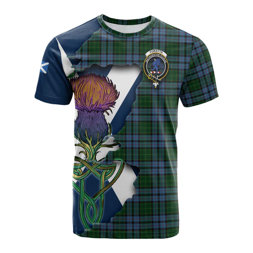 Forsyth Tartan Family Crest Cotton T-shirt Scottish Thistle Celtic Inspired Kid's Shirt - Tartan Vibes Clothing