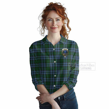 Forsyth Tartan Women's Casual Shirt with Family Crest DNA In Me Style Female - Tartan Vibes Clothing