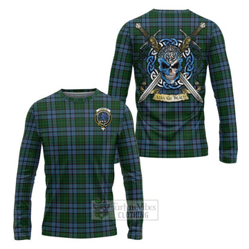Forsyth Tartan Long Sleeve T-Shirt with Family Crest Celtic Skull Style Unisex - Tartan Vibes Clothing