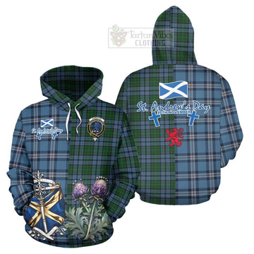 Forsyth Tartan Hoodie Happy St. Andrew's Day Half Tartan Style Zip Hoodie - Tartan Vibes Clothing