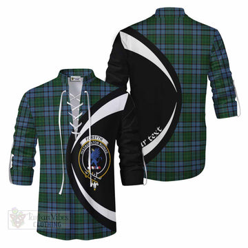 Forsyth Tartan Ghillie Kilt Shirt with Family Crest Circle Style Men - Tartan Vibes Clothing