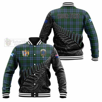 Forsyth Crest Tartan Baseball Jacket with New Zealand Silver Fern Half Style Unisex - Tartan Vibes Clothing