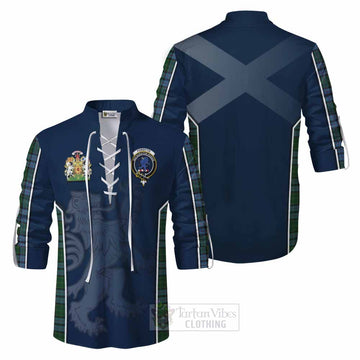 Forsyth Tartan Ghillie Kilt Shirt with Family Crest and Lion Rampant Vibes Sport Style Men - Tartan Vibes Clothing