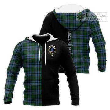 Forsyth Tartan Knitted Hoodie with Family Crest and Half Of Me Style Unisex Knitted Pullover Hoodie - Tartan Vibes Clothing