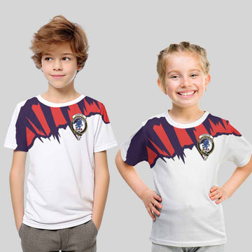 Forsyth Clan Crest Kid T-Shirt with Retro Sport Style Youth XL Size14 - 2D-tartanvibesclothing