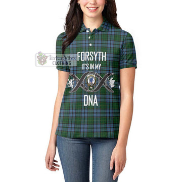 Forsyth Tartan Women's Polo Shirt with Family Crest DNA In Me Style Women - Tartan Vibes Clothing