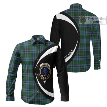 Forsyth Tartan Long Sleeve Button Up with Family Crest Circle Style Men's Shirt S - Tartan Vibes Clothing