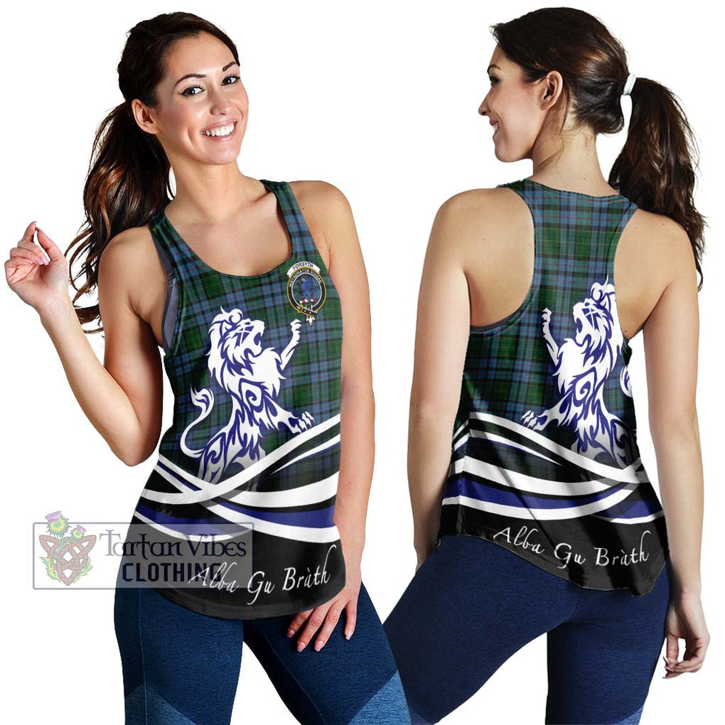 Forsyth Tartan Women's Racerback Tanks with Alba Gu Brath Regal Lion Emblem 4XL - Tartan Vibes Clothing