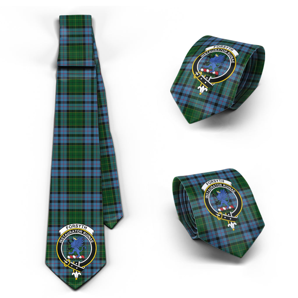 Forsyth Tartan Classic Necktie with Family Crest Necktie One Size - Tartan Vibes Clothing