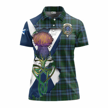 Forsyth Tartan Family Crest Women's Polo Shirt Scottish Thistle Celtic Inspired Women - Tartan Vibes Clothing