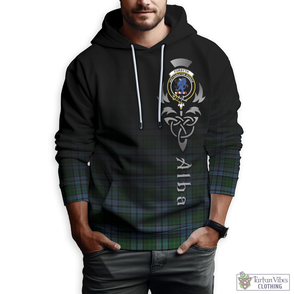 Forsyth Tartan Hoodie Featuring Alba Gu Brath Family Crest Celtic Inspired Zip Hoodie - Tartan Vibes Clothing