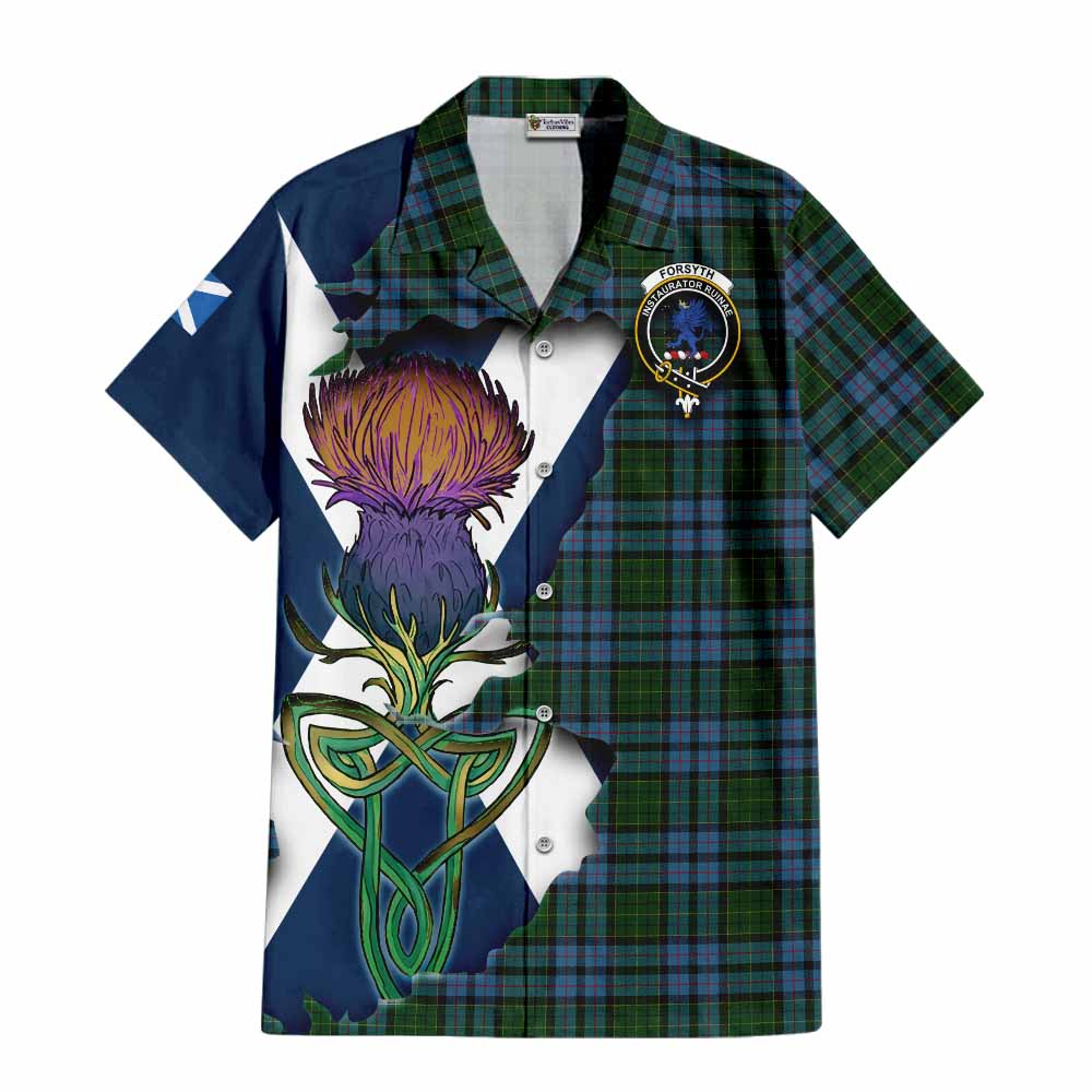 Forsyth Tartan Family Crest Hawaiian Shirt Scottish Thistle Celtic Inspired Kid - Tartan Vibes Clothing