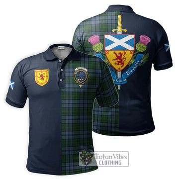 Forsyth Tartan Polo Shirt Alba with Scottish Lion Royal Arm Half Style Kid - Tartan Vibes Clothing